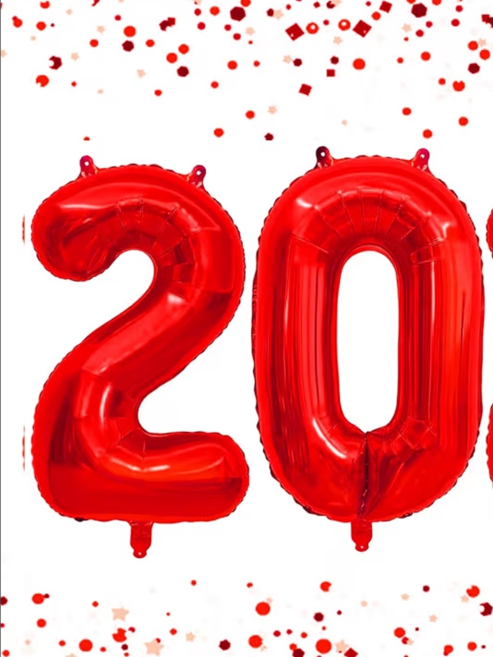 Red Number 20 Foil Balloon Party Decoration